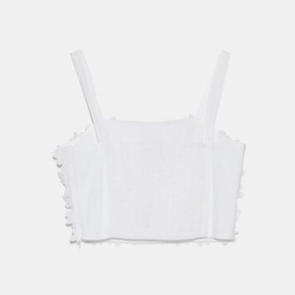 Zara Cropped Textured Weave Top M - Picture 3 of 4
